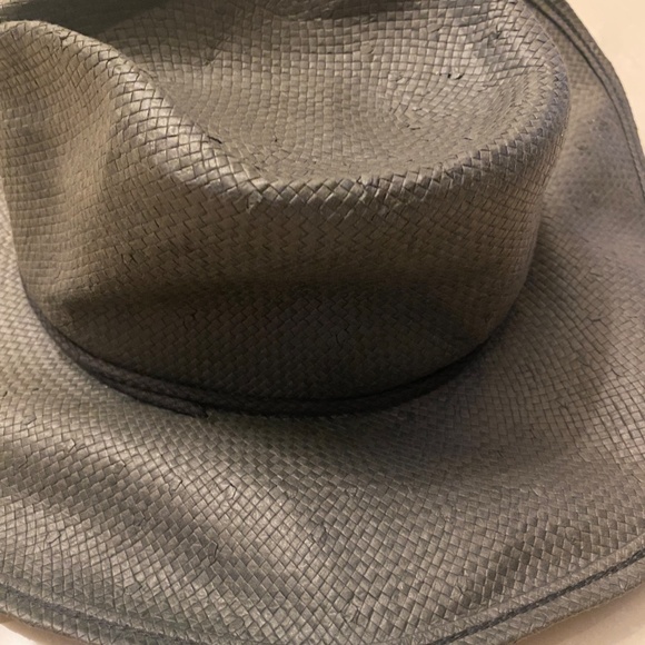 Shady Brady Unisex Black Raffia Straw Cowboy Hat Julia Chin Strap Size Medium - Picture 8 of 9